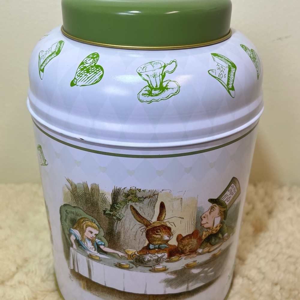 English Breakfast Tea Alice in Wonderland 240 Teabag Canister **Empty Canister**